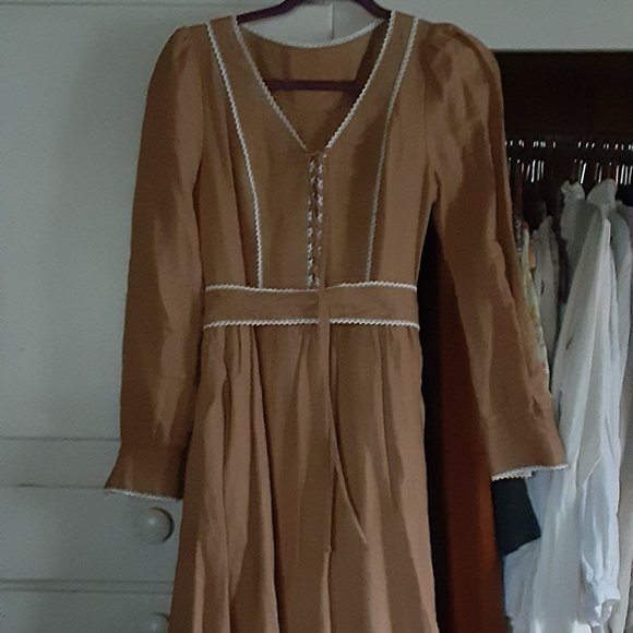 Revintaria "Anne" Linen *Handmade in Poland* Gunne-Style Midi dress - Picture 2 of 7